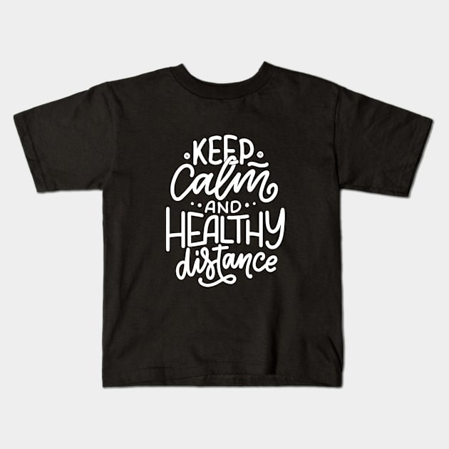 Covid, coronavirus, distance masks, quarantine, quarantined, social distancing, selfisolation, distancing keep distance Kids T-Shirt by crocozen